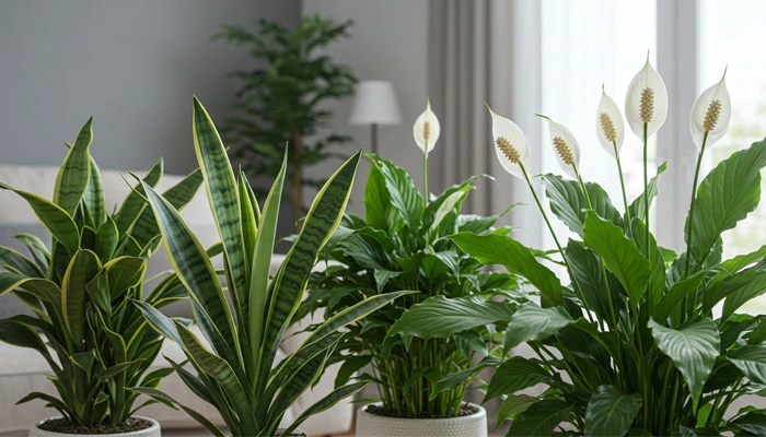 Plantas purificando o ar e melhorando a qualidade de vida em casa.