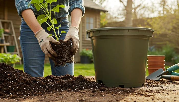 Passo a passo: plantando palmeira areca em vaso com solo bem drenado