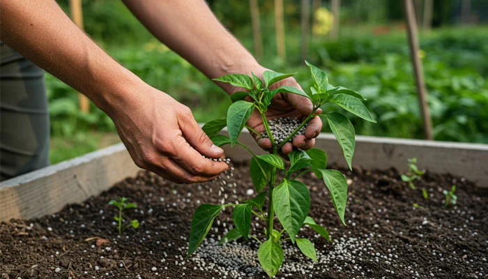 Adubação de plantas para fornecer os nutrientes necessários