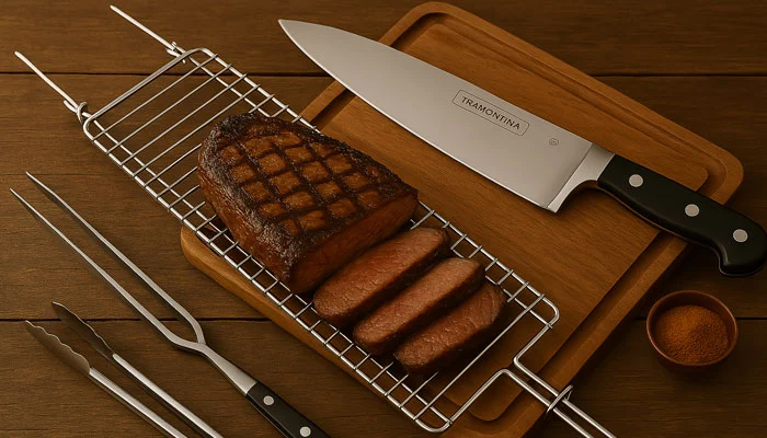 Acessórios para churrasco Tramontina com grelha e carne