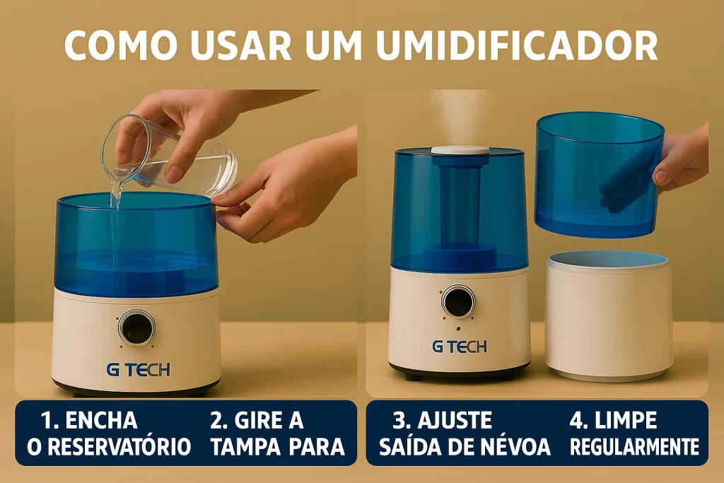 Como usar o umidificador G-Tech Allergy Free HM corretamente: guia passo a passo